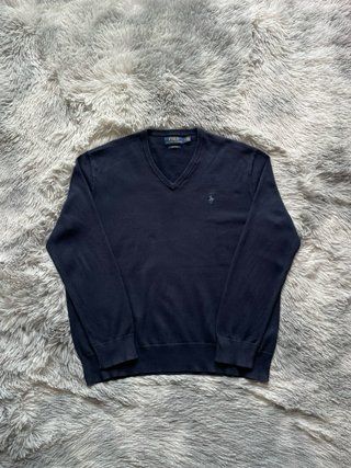 Polo Ralph Lauren V Neck Sweater Navy Blue M