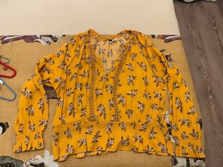 Blusa Estampada Anaranjada Talla 42
