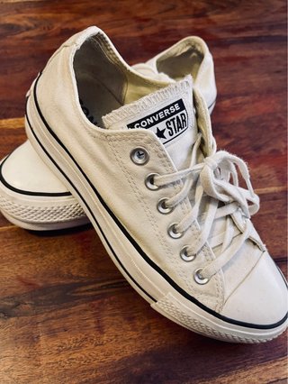 Converse plataforma blancas