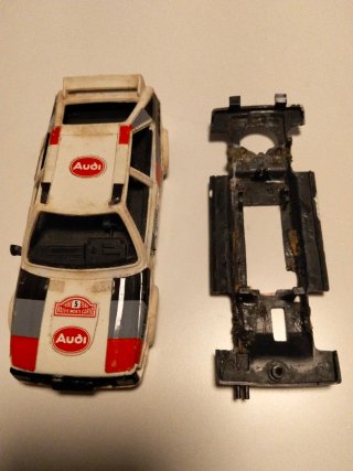 Lote Scalextric slot Exin Audi Quattro +despiece