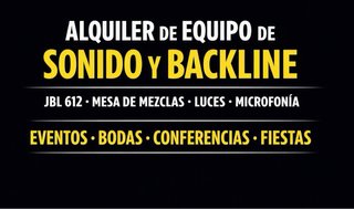 Alquiler de equipo, luces y sonido.