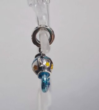 Charm de Plata con Diseño de Acuario