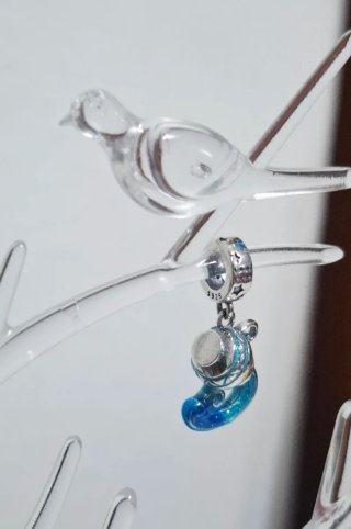 Charm de Plata con Diseño de Acuario