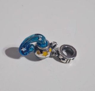Charm de Plata con Diseño de Acuario