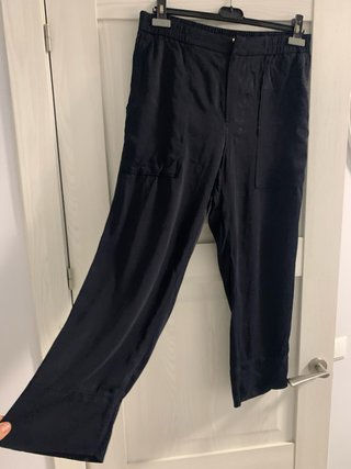 Pantalón Tobillero Massimo Dutti Negro T.42