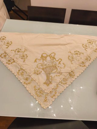 Manteleta de Fallera Beige y Oro