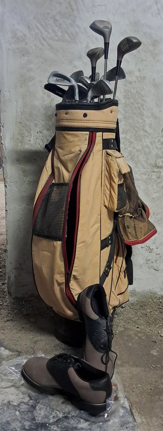 Set Borsa da Golf Vintage con Mazze e Scarpe