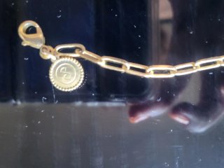 Collar eslabones dorados con medalla Singularu