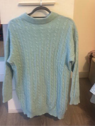 Jersey azul de lana y angora