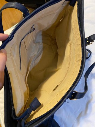 Bolso azul 2 en 1 con detalle dorado