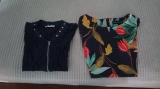 Lote de vestido estampado y chaqueta