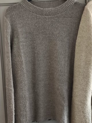 Jersey lana fina gris y beige color topo, rata