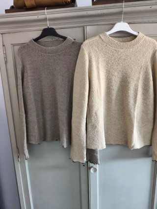Jersey lana fina gris y beige color topo, rata