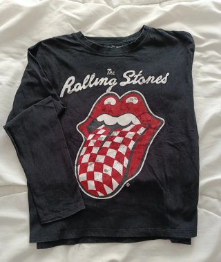 Camiseta Rolling Stones Negra Manga Larga