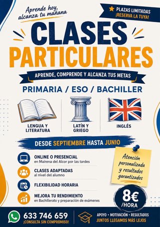 Clases particulares lengua, griego, latín e inglés