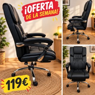 Silla de escritorio ergonómica negra