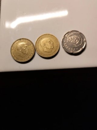 Monedas Peseta Estrella 74, 75 y 50 Pesetas