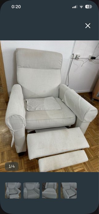 Sillón Reclinable Color Crema