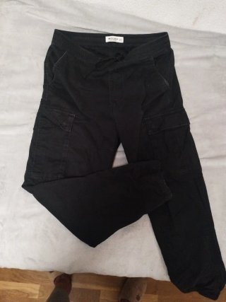 Pantalón Cargo Negro Hombre Pull&Bear