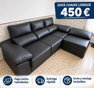 Sofá Chaise Longue Negro