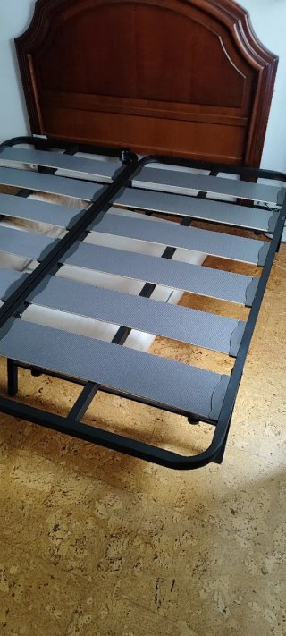 Somier cama individual madera y metal