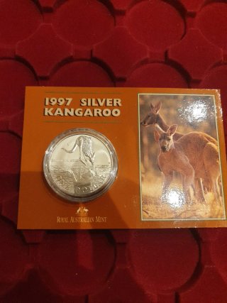 Moneda 1997 Silver Kangaroo Royal Australian Mint