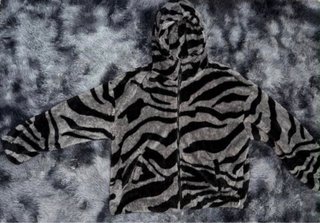 Chaqueta pelo Shein cebra gris y negra