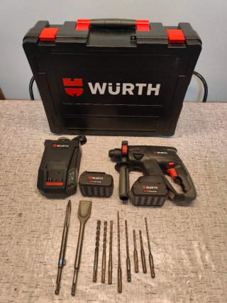 Roto martillo Wurth a batería 18V + Accesorios