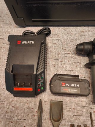 Roto martillo Wurth a batería 18V + Accesorios