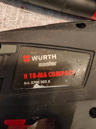 Roto martillo Wurth a batería 18V + Accesorios