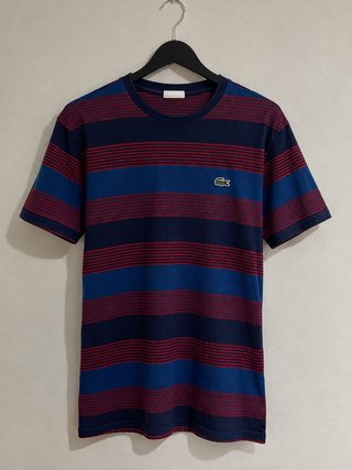 Camiseta Lacoste Rayas Azul/Rojo Talla XS