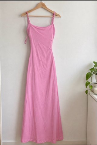 Vestido Largo Rosa Zara