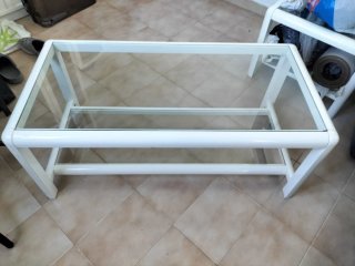 Mesita de salón madera y cristal