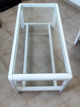 Mesita de salón madera y cristal