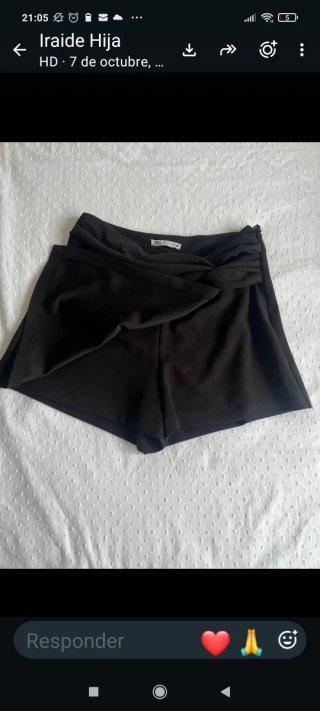 Short negro Zara talla M