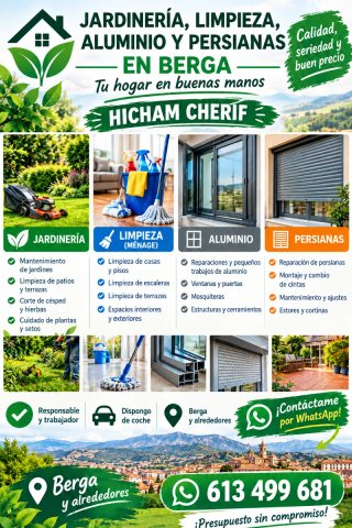 Jardinería, limpieza, aluminio y persianas en Berg