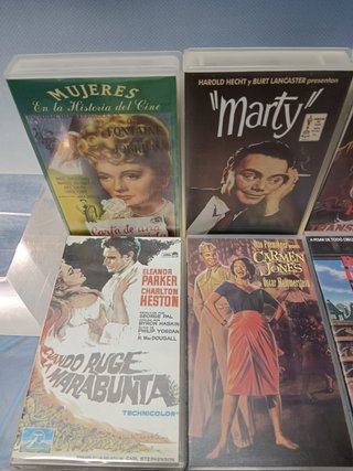 14 películas, VHS, clasicas, Marty, El tercer hombre, Mujeres, La escalera de caracol, Sabrina y mas