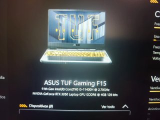 Portátil Gaming Asus TUF F15 RTX 3050 512GB SSD