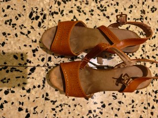 Sandalias de Tacón y Plataforma Marrones