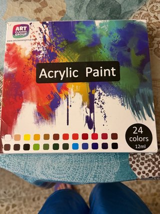 Set de 24 pinturas acrílicas de 12 ml + 3 pinceles