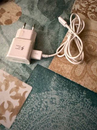 Cargador Samsung blanco de carga rápida + cable US