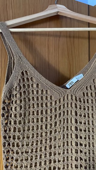 Vestido de punto Zara beige