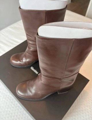 Botas de cuero Massimo Dutti marrones