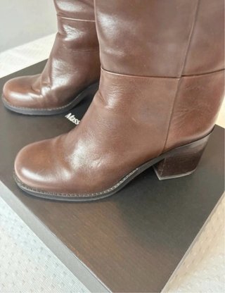 Botas de cuero Massimo Dutti marrones