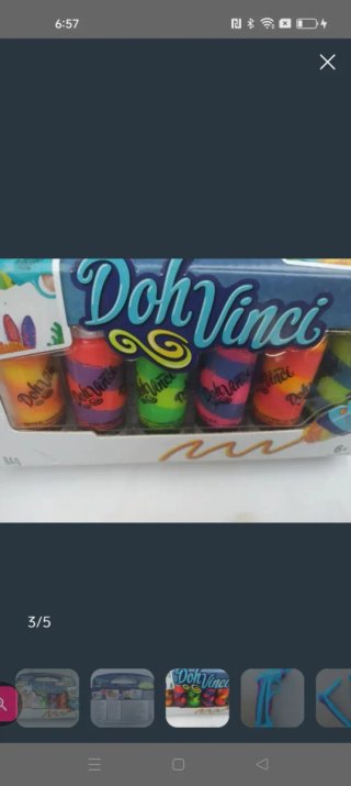 Doh Vinci Set de 6 Tubos de Masa