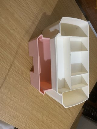 Organizador de Maquillaje Blanco y Rosa