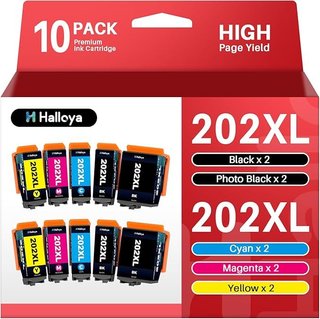 Halloya Cartuchos 202XL Epson XP-6100 Pack 10