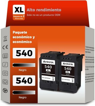 ANKINK 540XL 2x cartuchos Negro Canon TS5150