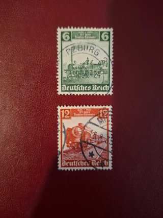 2 Sellos Ferrocarril Deutsches Reich 1935