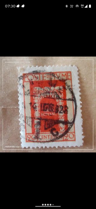 Francobollo 1928 Fiume 90 Centesimi
